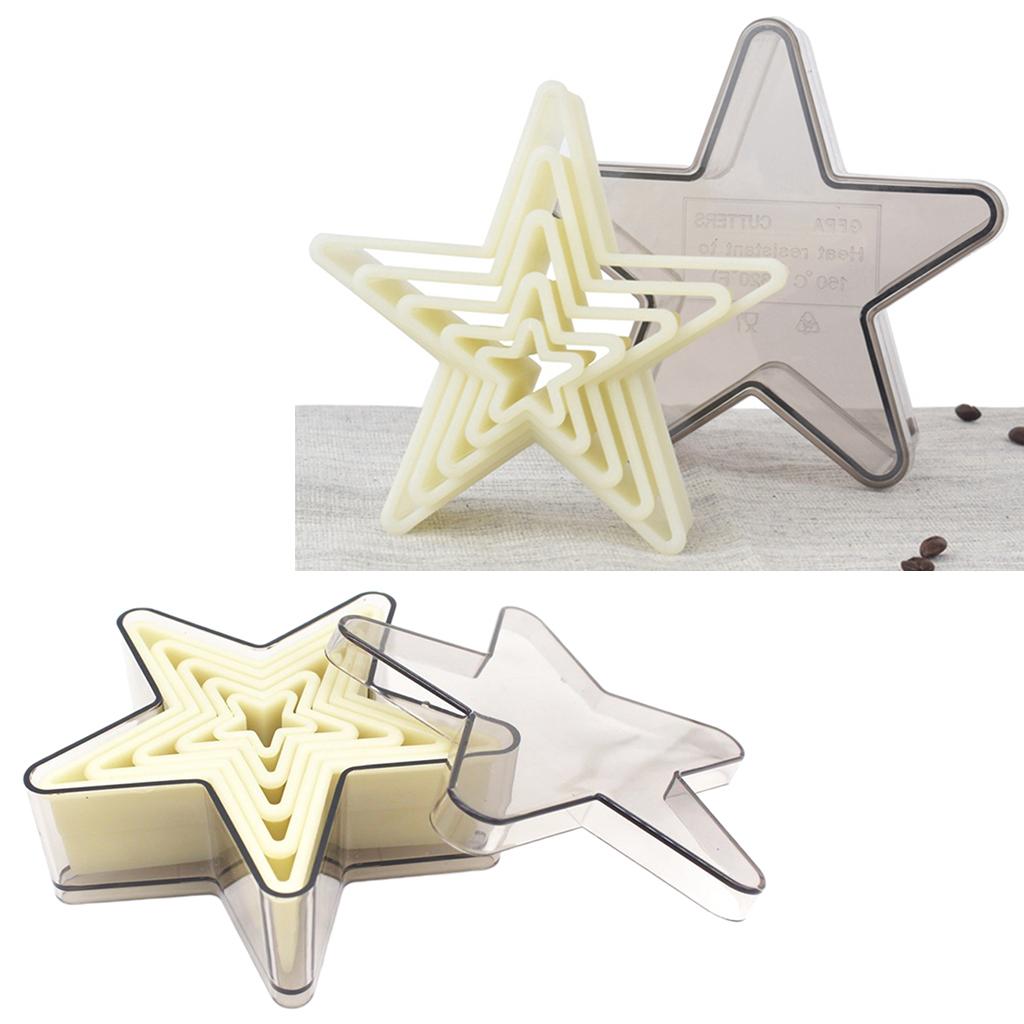 Stars Cookie Cutter DIY Cake Sugar Craft Mold Nylon Five pointed star 5pcs