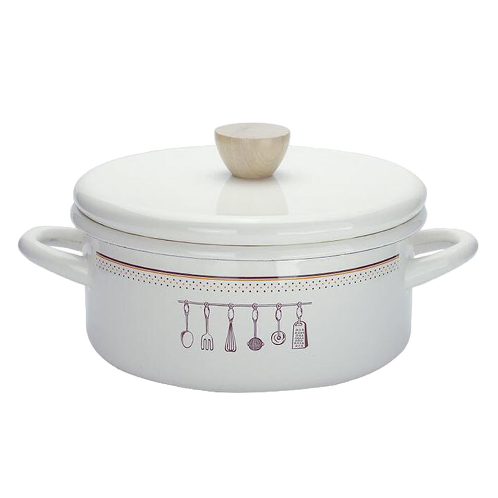 Enamel Stockpot Nonstick Stock Pot with Lid Kitchen Cookware Cooking Pots