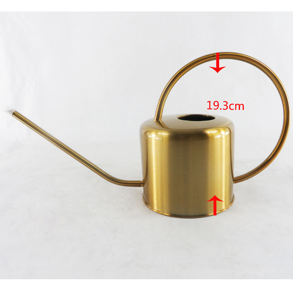 Pastoral Style Stainless Steel Flower Pot Mini Bonsai Watering Can Pot Gold