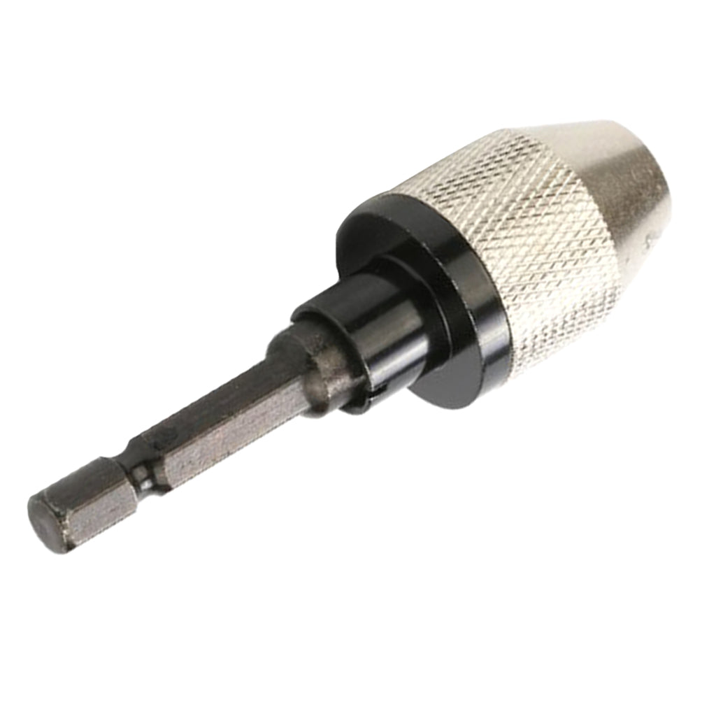 0.3-6.5mm 3-Jaw 1/4 Hex Handle Drill Chuck Quick Change Bit White"
