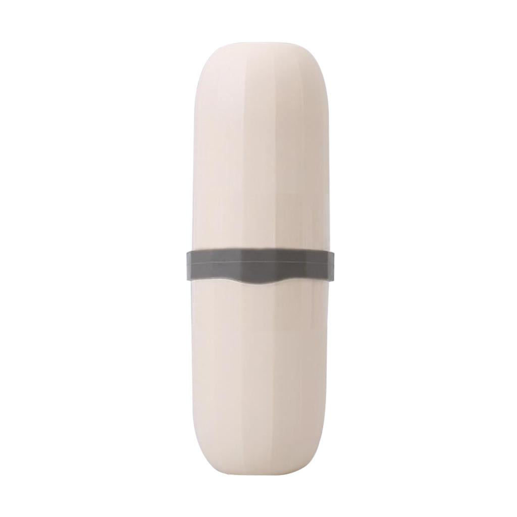 Travel Toothbrush Cup Capsule Wash Gargle Cup Toothpaste Apricot