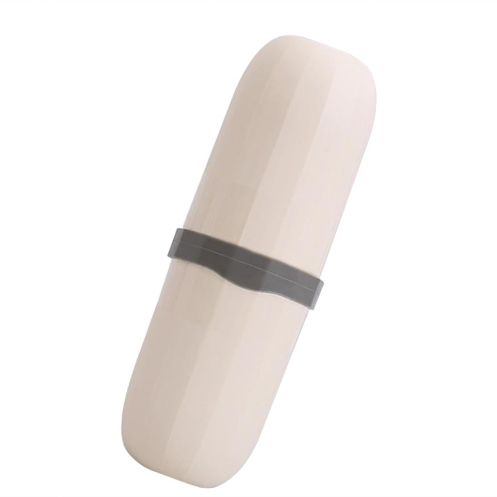Travel Toothbrush Cup Capsule Wash Gargle Cup Toothpaste Apricot
