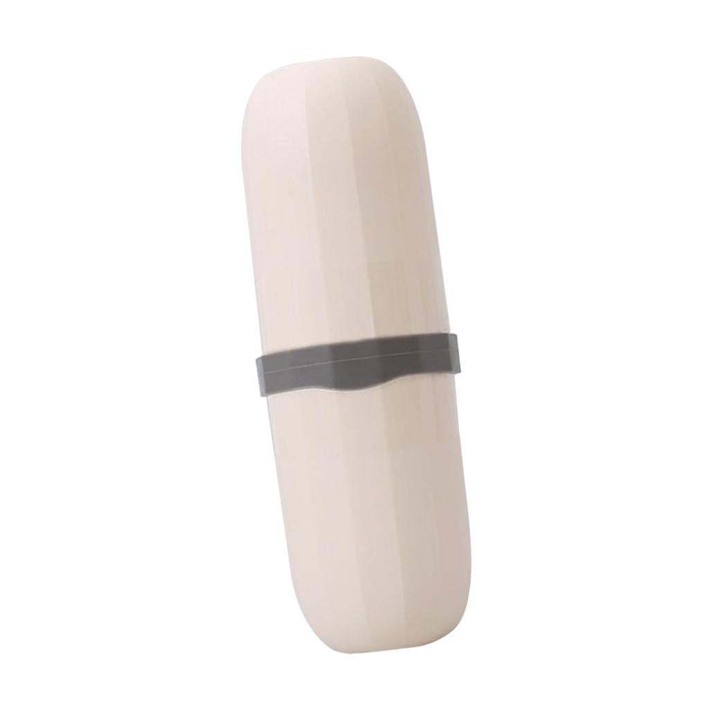 Travel Toothbrush Cup Capsule Wash Gargle Cup Toothpaste Apricot