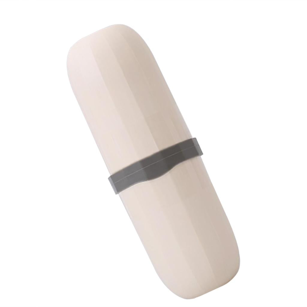 Travel Toothbrush Cup Capsule Wash Gargle Cup Toothpaste Apricot