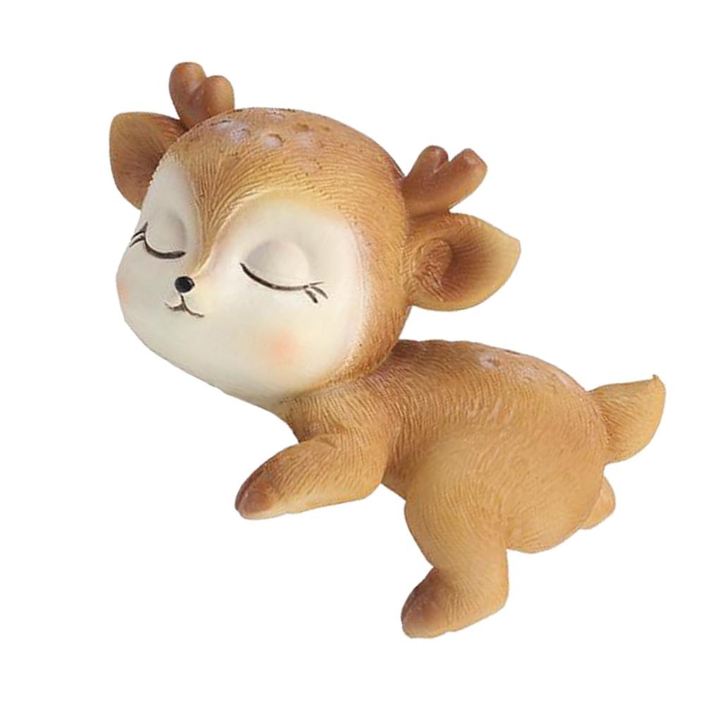 Miniature Deer Model Statue Sculpture Fairy Garden Decor Toy Hug