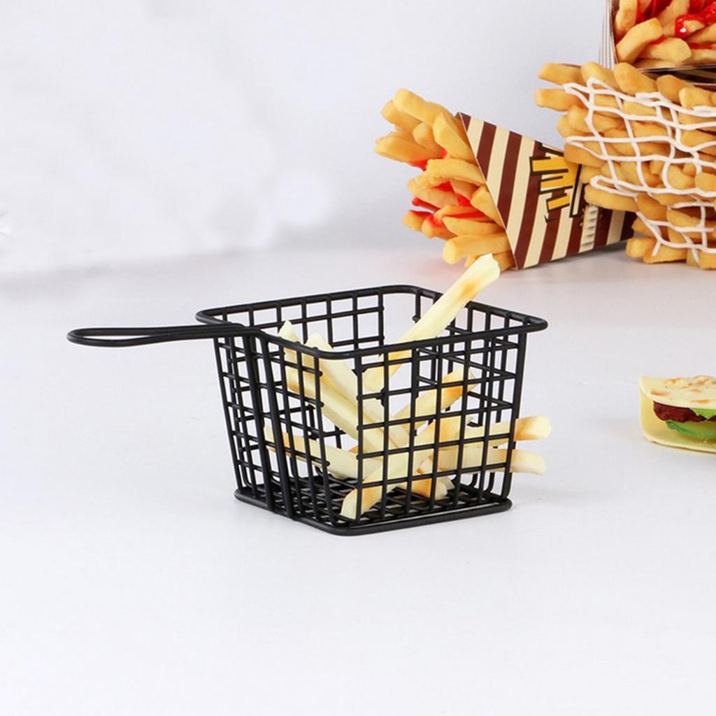 Metal Iron Mesh Strainer Fry Basket Kitchen Colander Sifter Bronze L