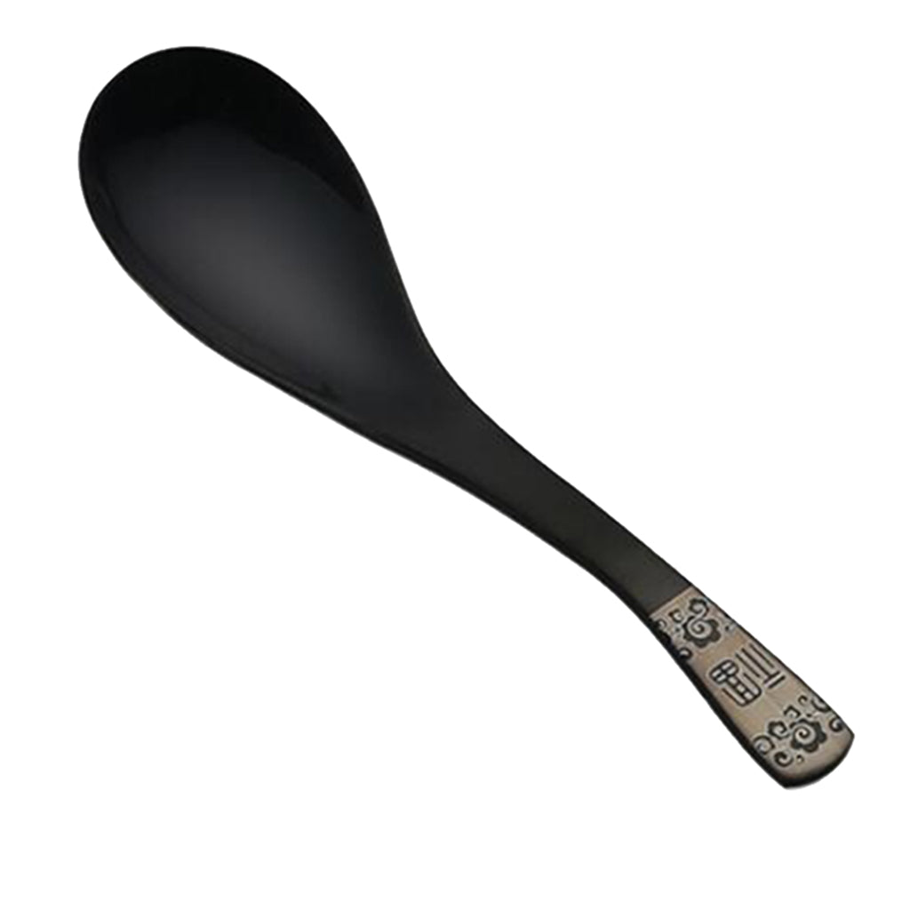 Stainless Steel Soup Spoon Coffee Tea Table Bouillon Spoon Black