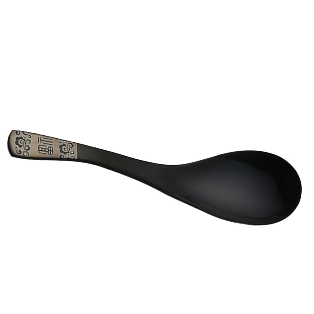 Stainless Steel Soup Spoon Coffee Tea Table Bouillon Spoon Black