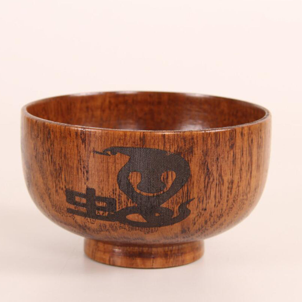 Wooden Salad Bowl/Rice Miso Soup Bowl/Rice Bowl/Decorative Bowl snake