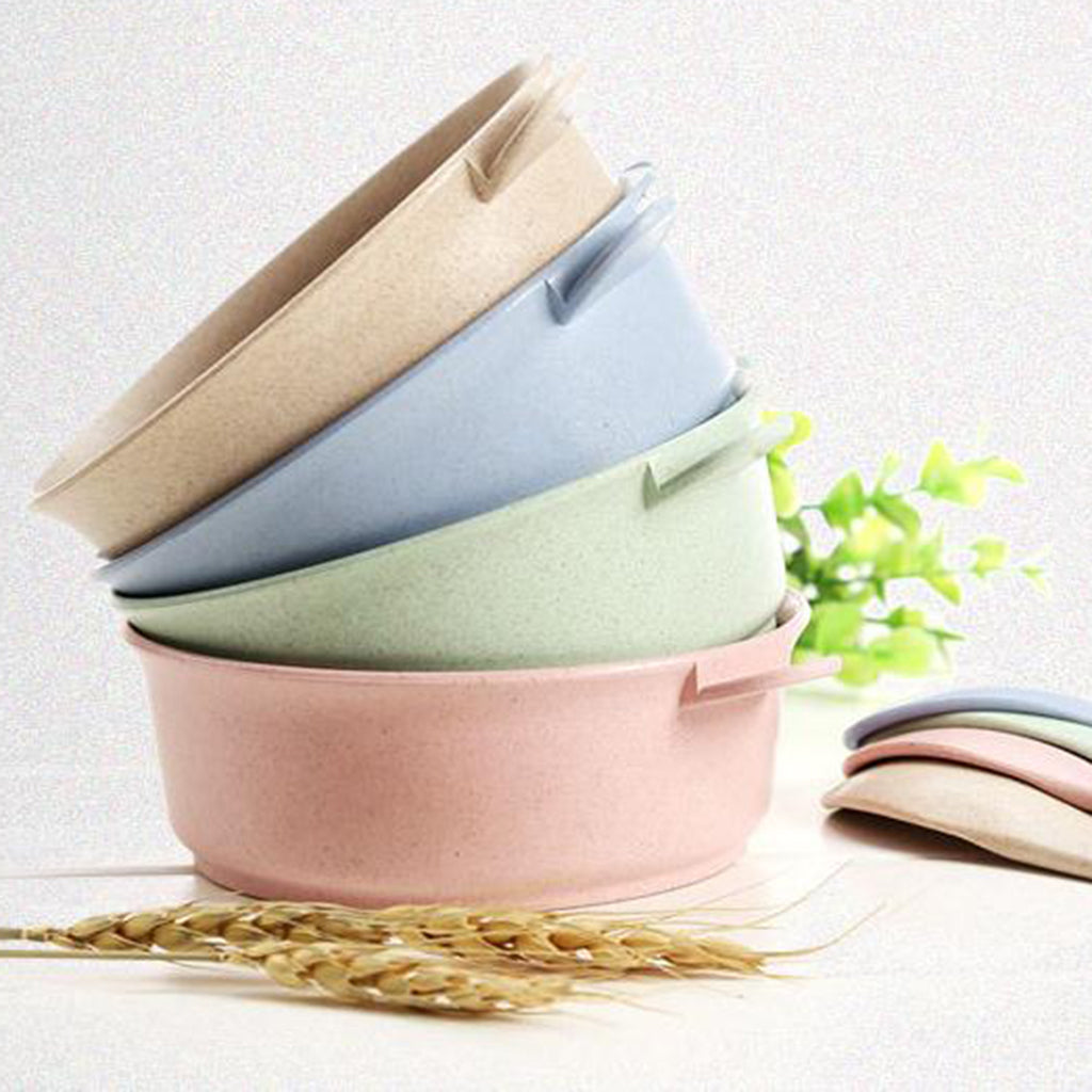 Wheat Straw Bowl Friendly Soup Bowl Sets Microwave tableware Blue	 	