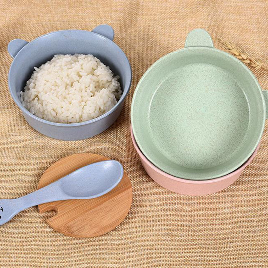 Wheat Straw Bowl Friendly Soup Bowl Sets Microwave tableware Blue	 	
