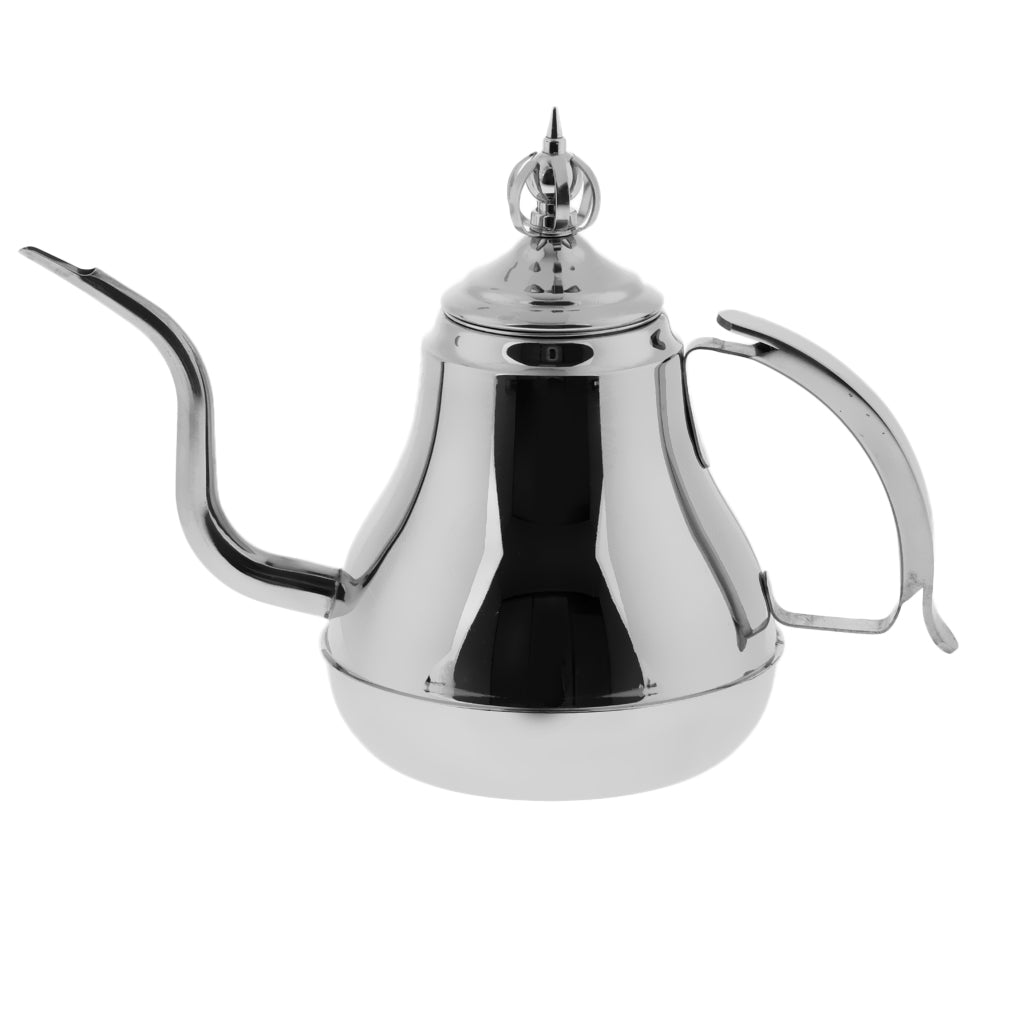 Gooseneck Coffee Kettle Stainless Steel Pour Over Tea Kettle 1.2L Silver