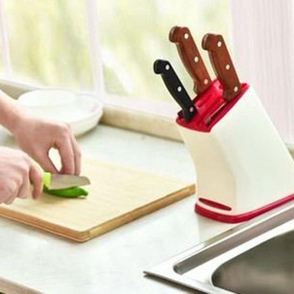 Universal Knife Block Scissors Knife Holder Knives Storage red