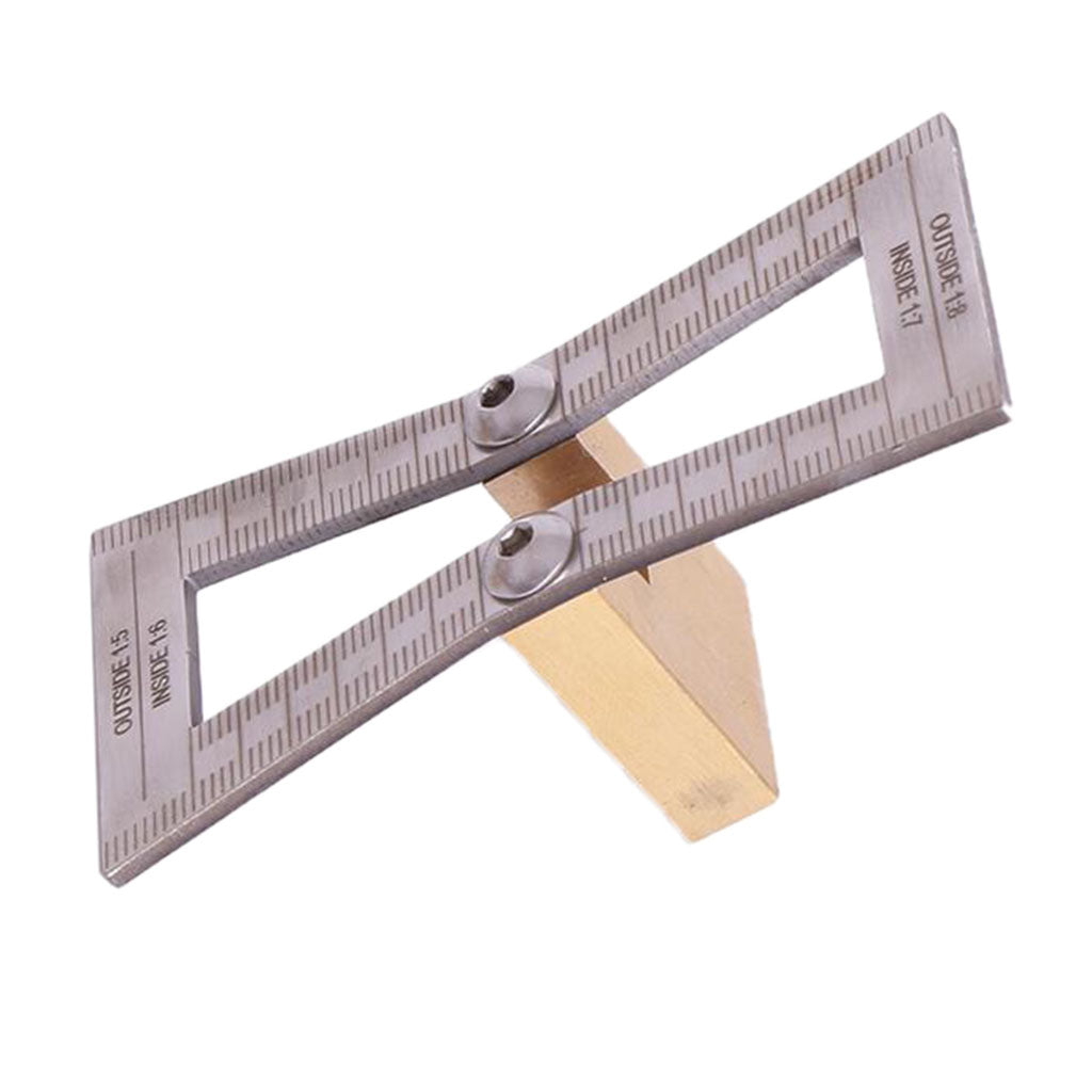 Dovetail Scribe Line Planner Woodworking Crossed Template Drawing with Scale