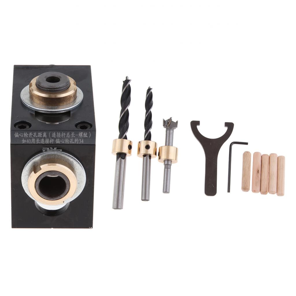 3-in-1 Woodworking Drilling Locator Tool Kit Round Log Plug Puncher Tools A