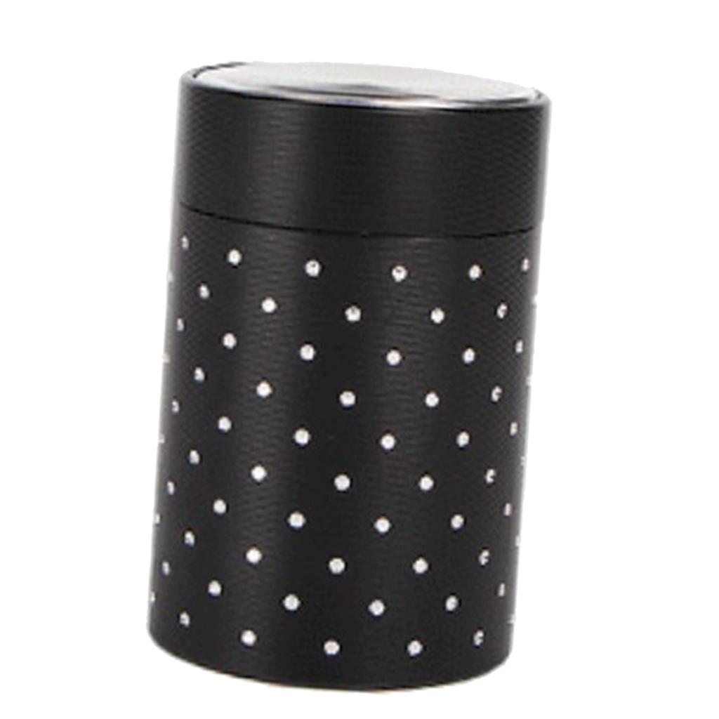 Tea Caddies Round Metal Tea Box with Lid Tea Jar Coffee Powder Cans Black