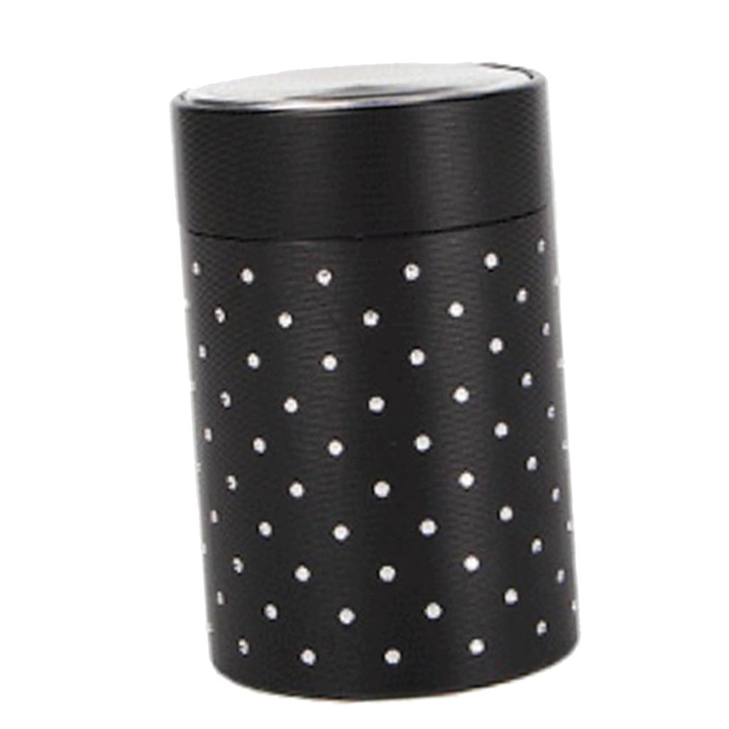 Tea Caddies Round Metal Tea Box with Lid Tea Jar Coffee Powder Cans Black