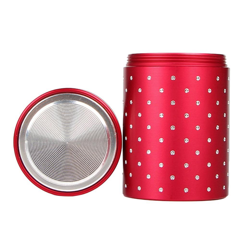 Tea Caddies Round Metal Tea Box with Lid Tea Jar Coffee Powder Cans Red