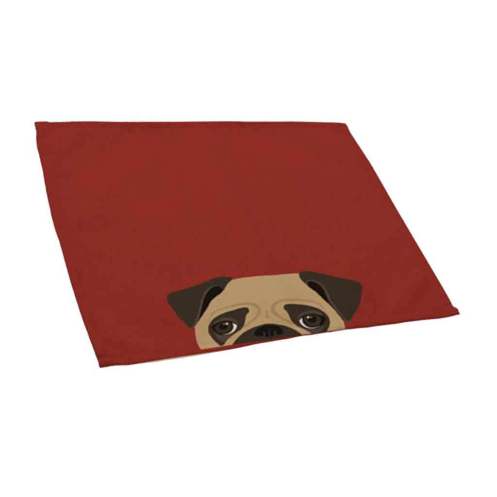 Cotton Linen Placemats Cute cat and dog print cotton Table Mats 6