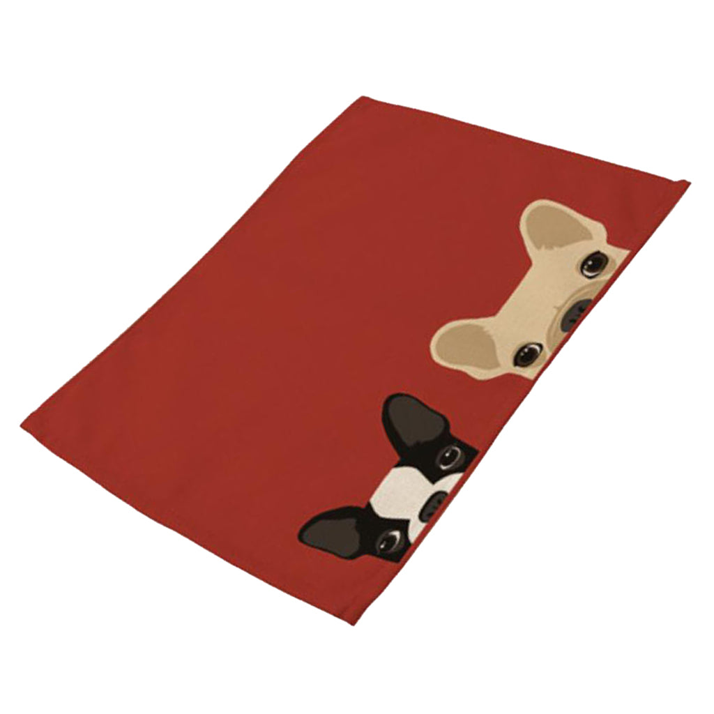 Cotton Linen Placemats Cute cat and dog print cotton Table Mats 11