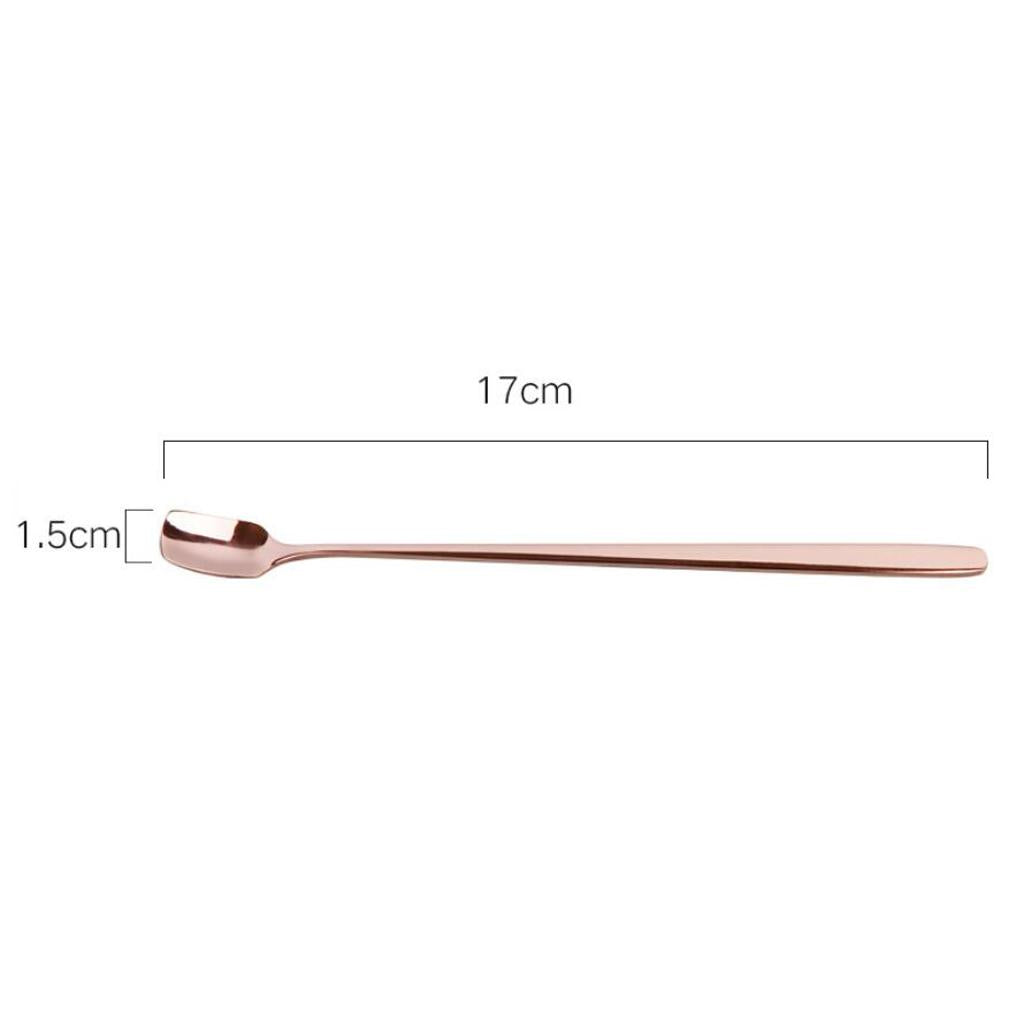 Long Handle Spoon Stainless Steel Spoon Tea Coffee Milkshake Spoon Rose Gold