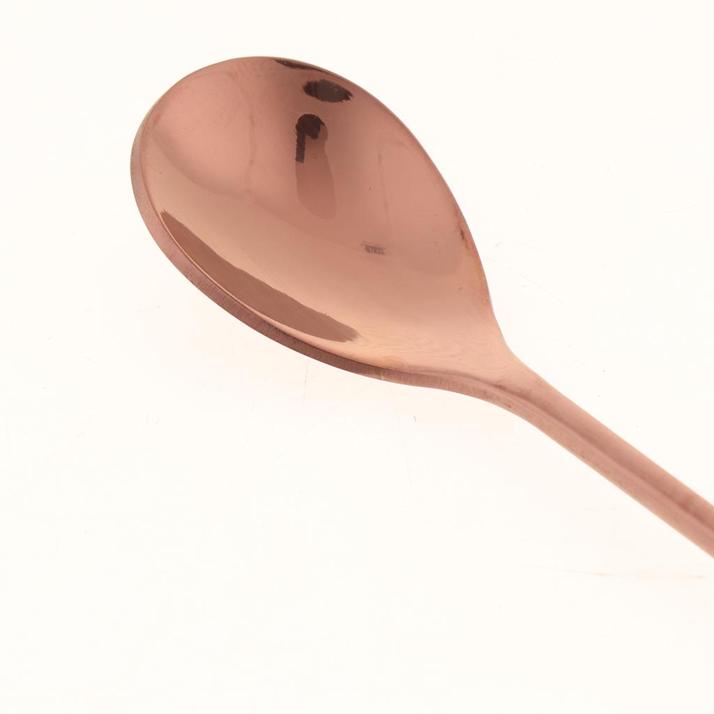 Leaf Pattern Stainless Steel Tea Coffee Spoon Tableware Colorful Rose Golden