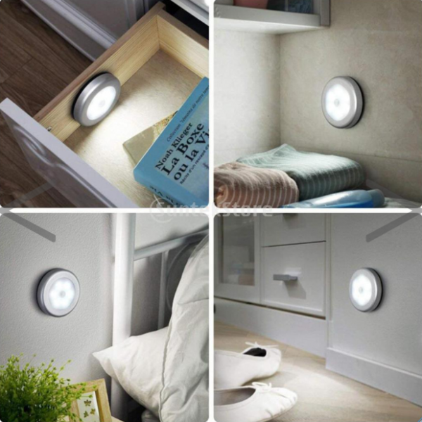 Auto Motion Sensor Infrared Toilet Night Light Cabinet Stair Lamp White Shell Warm White Light