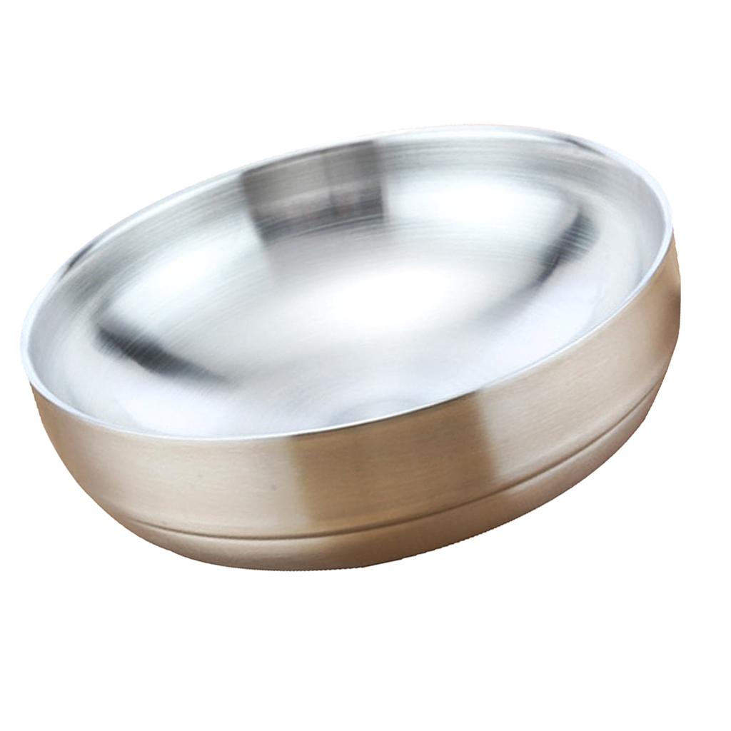 Stainless Steel Noodles Bowl Dinner Soup Fruit Bowl Kitchenware Silver 23cm