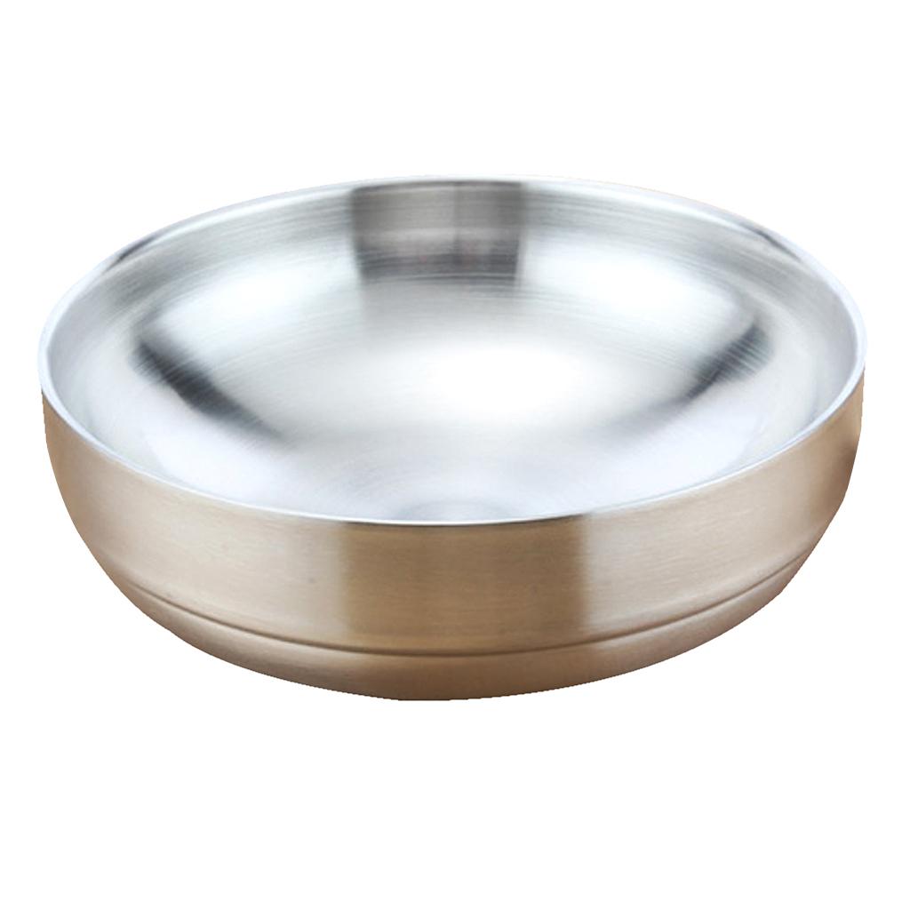 Stainless Steel Noodles Bowl Dinner Soup Fruit Bowl Kitchenware Silver 23cm