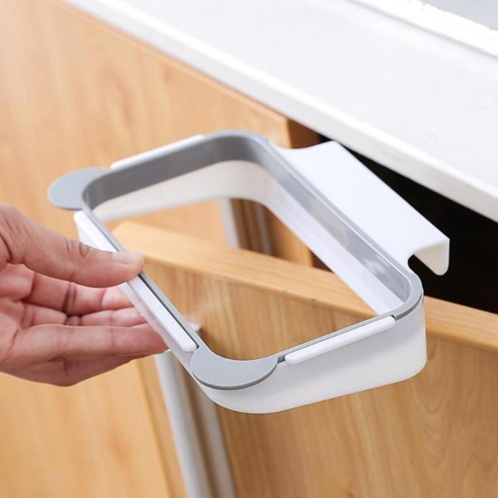 Trash Bag Holder Hanging Kitchen Cupboard Door Stand Garbage Rack Navy Blue