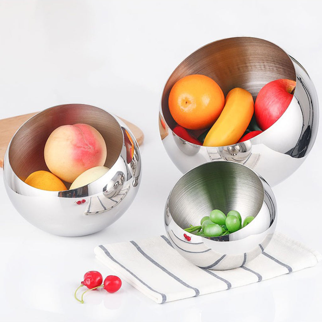 Stainless Steel Serving Bowl Fruit Salad Snacks Sugar Plate Ice Bucket C
