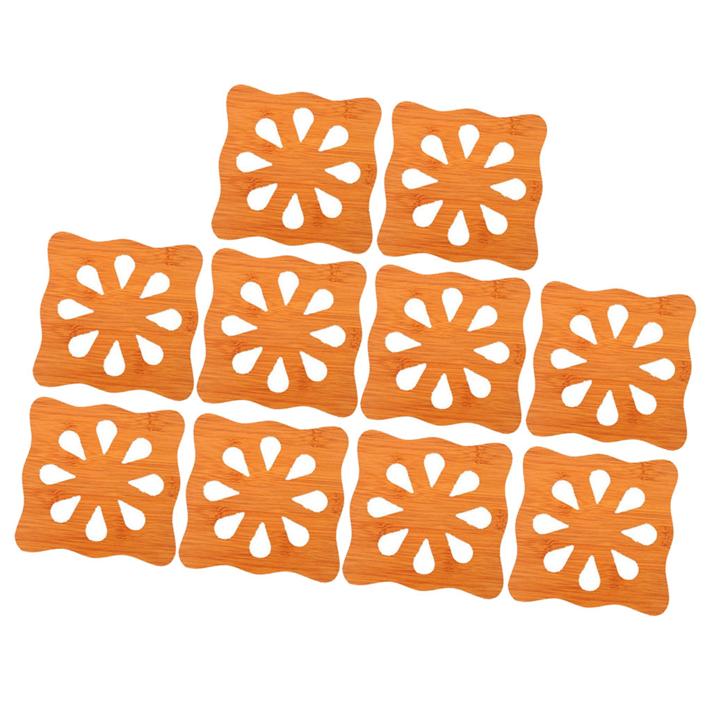 10pcs Creative Anti-Slip Trivet Mats Heat Resistant Coasters L
