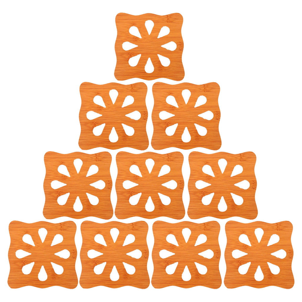 10pcs Creative Anti-Slip Trivet Mats Heat Resistant Coasters L