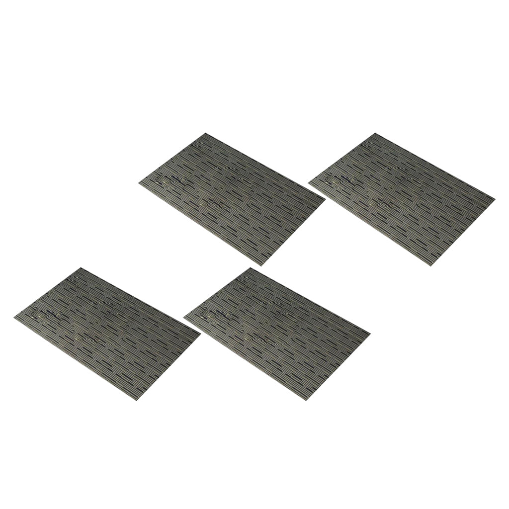 4pcs Vinyl Placemats Coasters Plastic Vintage Tableware Picnic Mat Grey