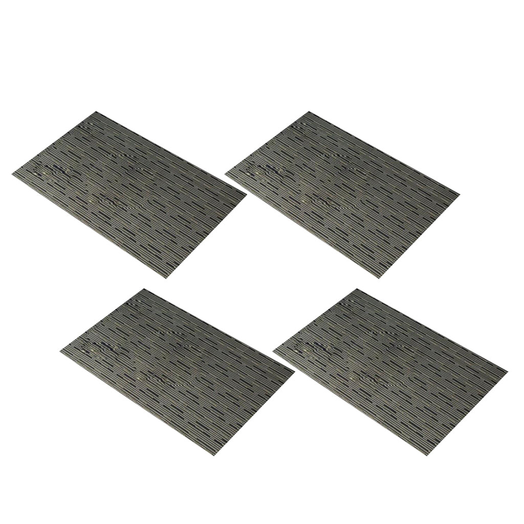4pcs Vinyl Placemats Coasters Plastic Vintage Tableware Picnic Mat Grey