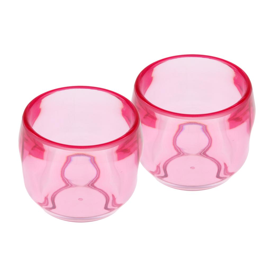 2Pcs Clear Acrylic Plastic Wine Rocks Glass Water Juice Cup Tumbler Red 2