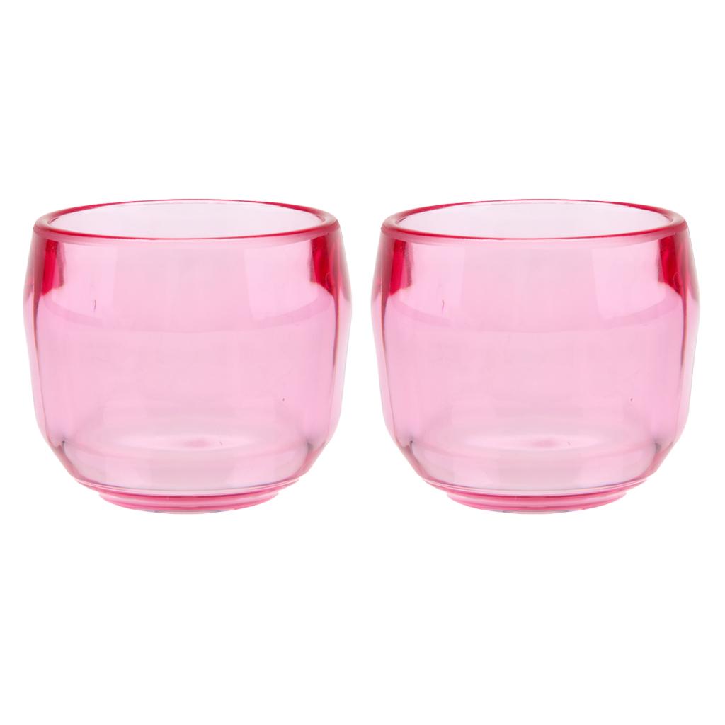 2Pcs Clear Acrylic Plastic Wine Rocks Glass Water Juice Cup Tumbler Red 2