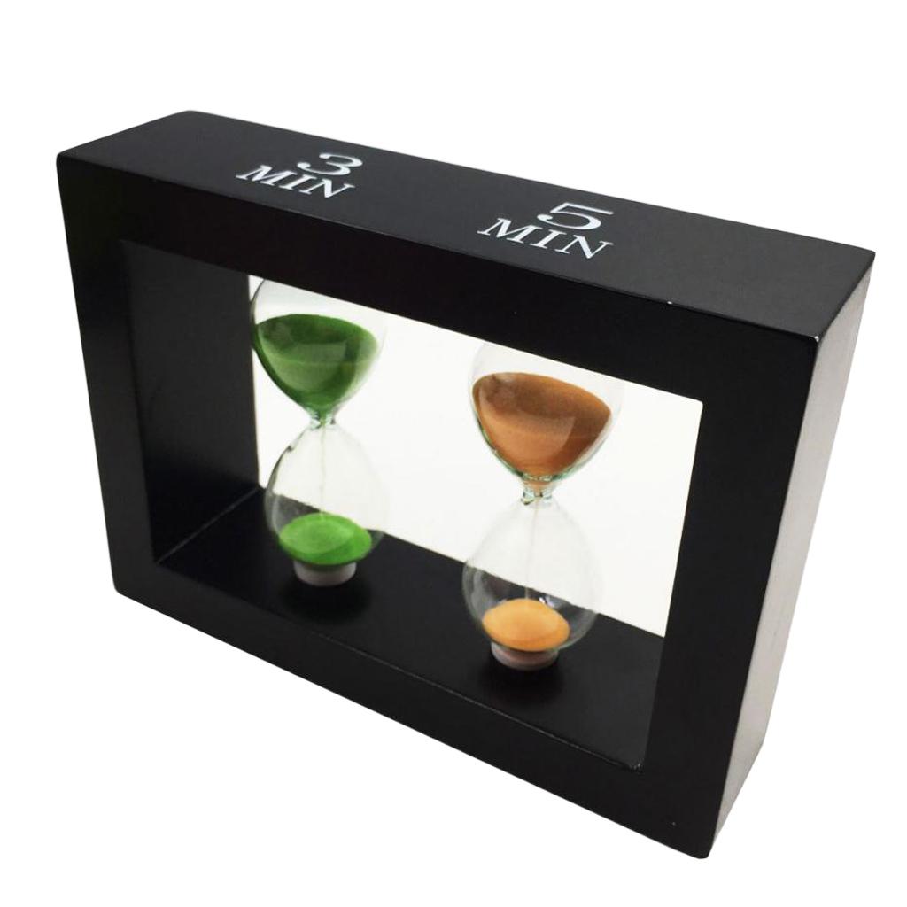 2 in 1 Sandglass Hourglass Sand Clock Timers Desktop Clock 3 & 5 Minutes