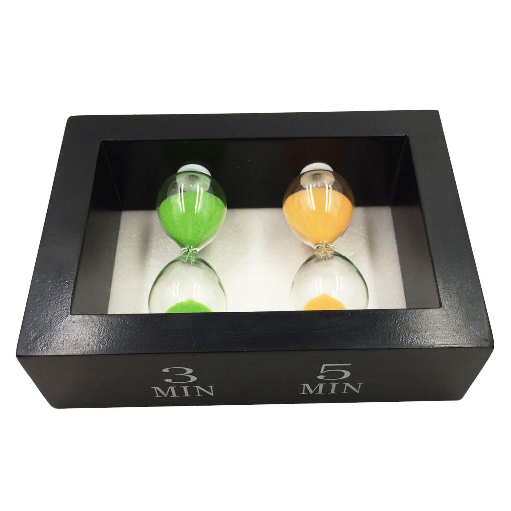 2 in 1 Sandglass Hourglass Sand Clock Timers Desktop Clock 3 & 5 Minutes