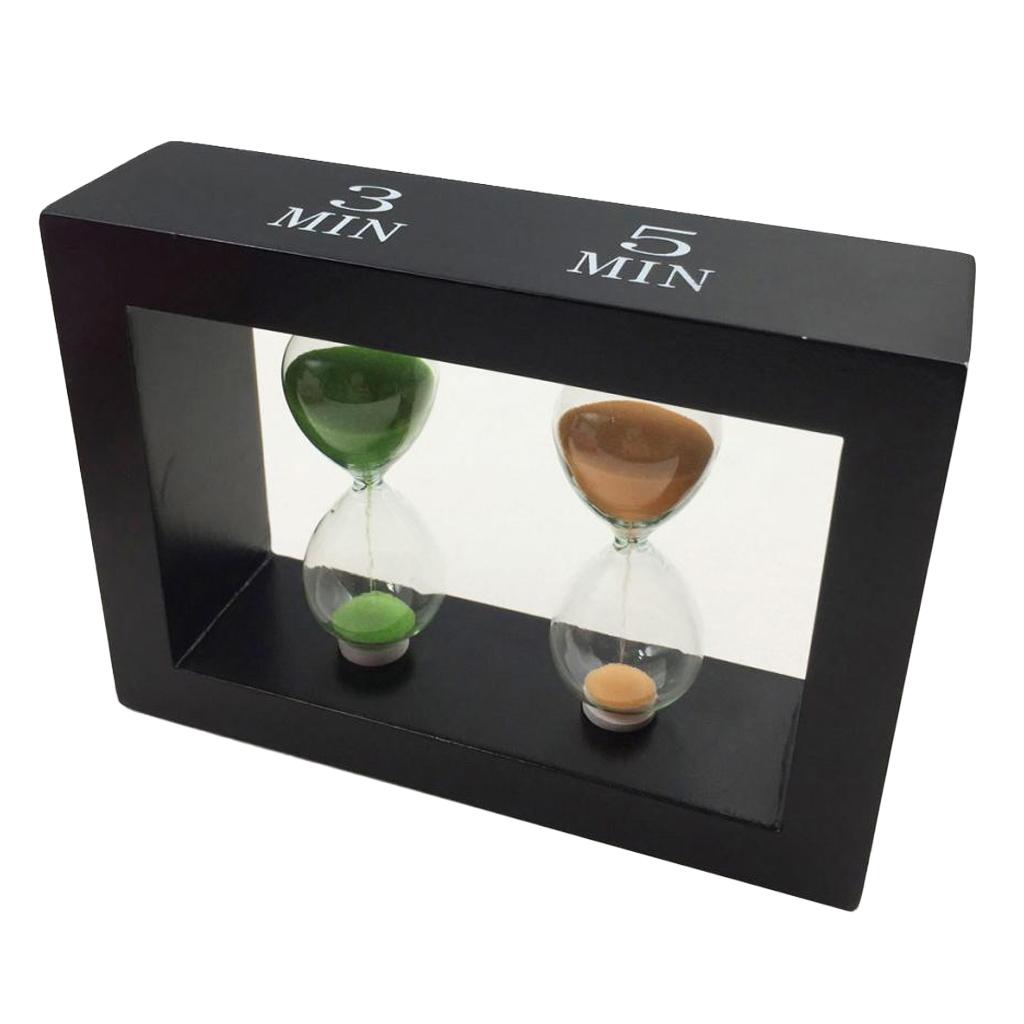 2 in 1 Sandglass Hourglass Sand Clock Timers Desktop Clock 3 & 5 Minutes