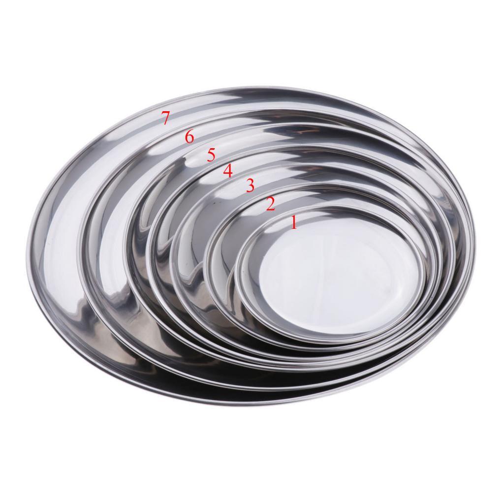 2xStainless Steel Round Plates 14CM