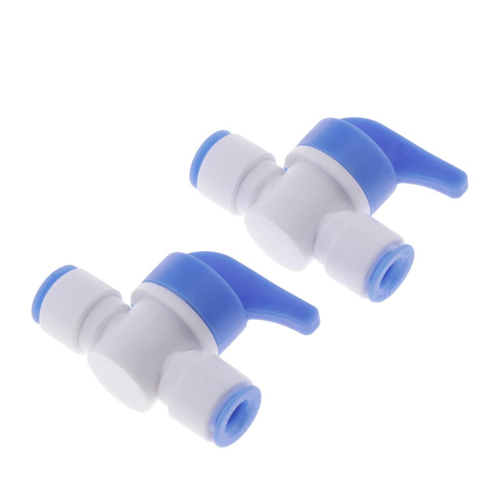 2pcs Plastic Water Filter Fittings Water Pipe Connector A- DN8 Ball Valve