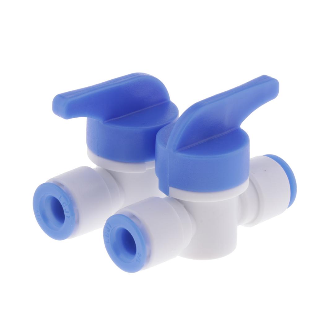 2pcs Plastic Water Filter Fittings Water Pipe Connector A- DN8 Ball Valve