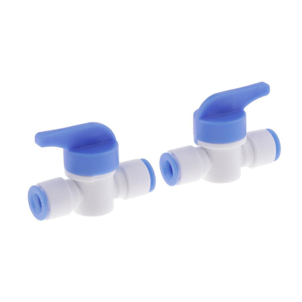 2pcs Plastic Water Filter Fittings Water Pipe Connector A- DN8 Ball Valve