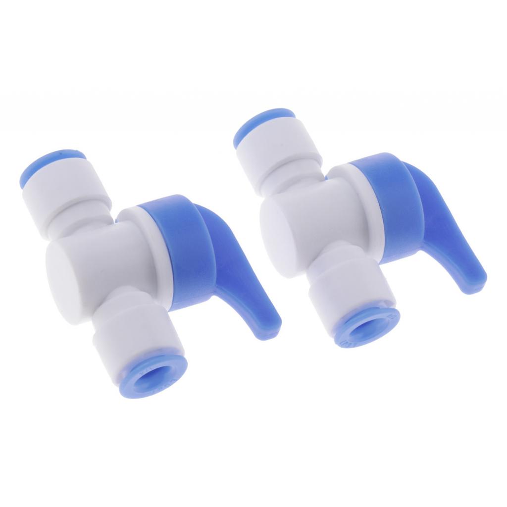 2pcs Plastic Water Filter Fittings Water Pipe Connector A- DN8 Ball Valve