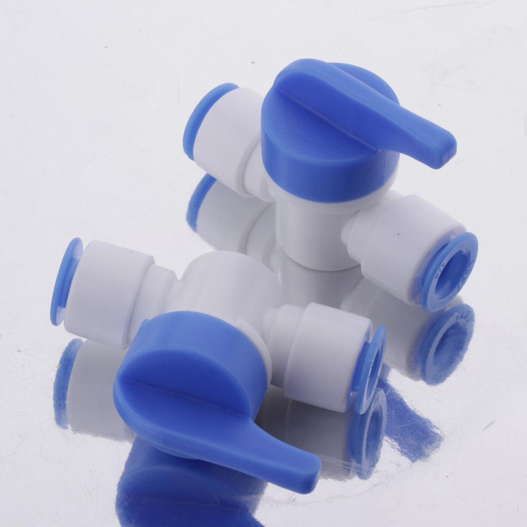 2pcs Plastic Water Filter Fittings Water Pipe Connector A- DN8 Ball Valve