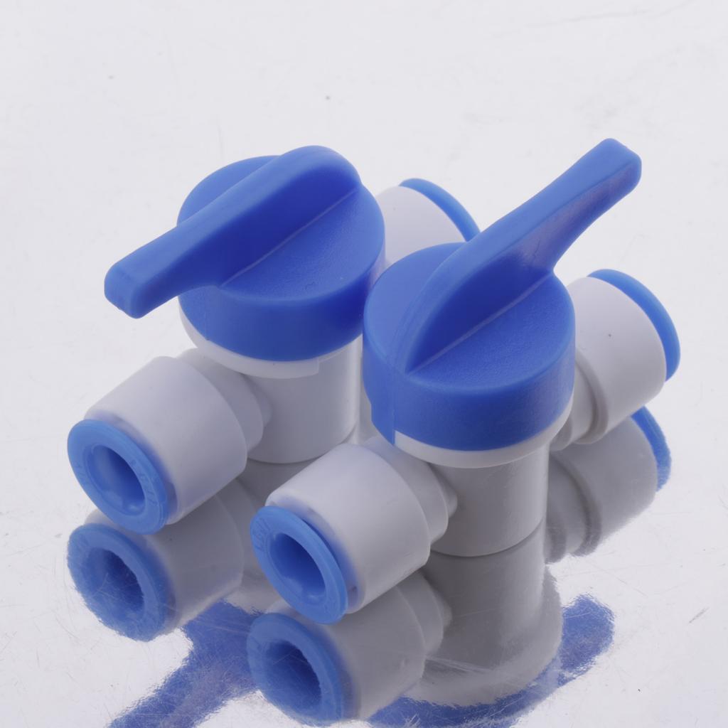 2pcs Plastic Water Filter Fittings Water Pipe Connector A- DN8 Ball Valve