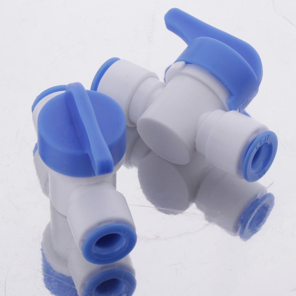 2pcs Plastic Water Filter Fittings Water Pipe Connector A- DN8 Ball Valve