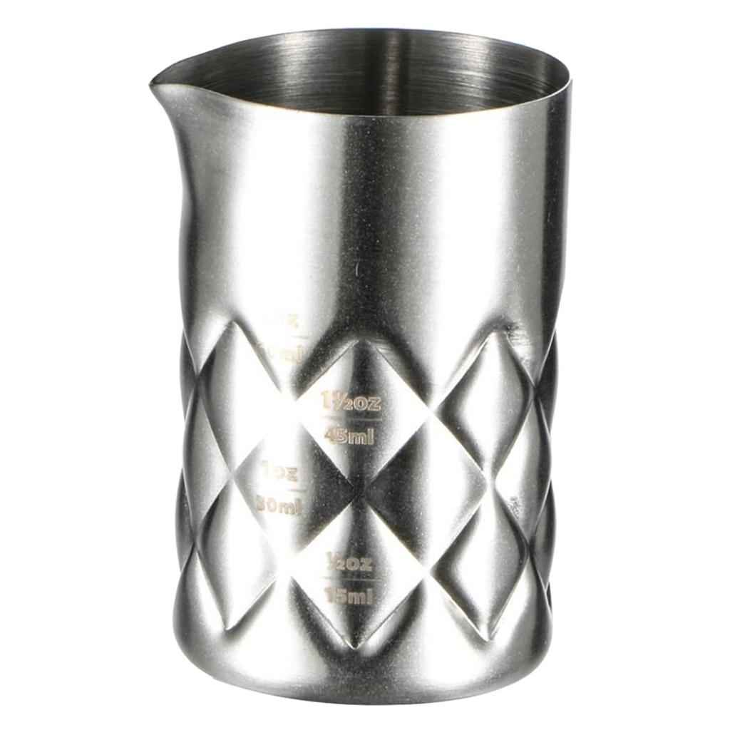 60ml Checked Cocktail Mixing Glass Stainless Steel Bartender Tool Silver