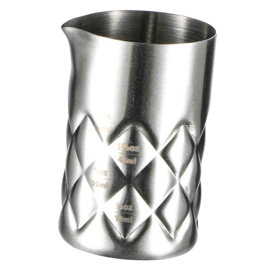 60ml Checked Cocktail Mixing Glass Stainless Steel Bartender Tool Silver